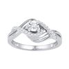 Image 1 : 0.21 CTW Diamond Solitaire Bridal Engagement Ring 10KT White Gold - REF-25W4K
