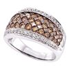 1.5 CTW Brown Color Diamond Fashion Ring 14KT White Gold - REF-124Y4X