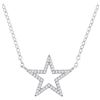 0.12 CTW Diamond Star Outline Pendant 10KT White Gold - REF-16Y4X