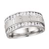 1 CTW Mens Diamond Grecco Cross Wedding Anniversary Ring 14k White Gold - REF-134H9M