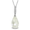 Genuine 7.18 ctw White Topaz & Diamond Necklace Jewelry 14KT White Gold - REF-29K2V