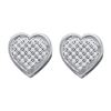 0.14 CTW Diamond Heart Screwback Earrings 10KT White Gold - REF-18H2M