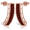 Genuine 4.5 ctw Garnet Earrings Jewelry 14KT Rose Gold - REF-38R5P