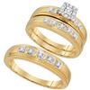 Image 1 : 0.28 CTW His & Hers Diamond Solitaire Matching Bridal Ring 10KT Yellow Gold - REF-44F9N