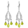 Genuine 3.75 ctw Peridot Earrings Jewelry 14KT White Gold - REF-45R8P