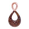 Image 1 : 0.14 CTW Red Color Diamond Infinity Cluster Pendant 10KT Rose Gold - REF-16F4N