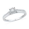 Image 1 : 0.16 CTW Diamond Solitaire Bridal Engagement Ring 10KT White Gold - REF-18X2Y