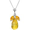 Genuine 7.2 ctw Citrine Necklace Jewelry 14KT White Gold - REF-30A5K