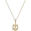 0.10 CTW Diamond Heart Cross Anchor Pendant 10KT Yellow Gold - REF-19K4W