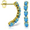 Genuine 2.5 ctw Blue Topaz Earrings Jewelry 14KT Yellow Gold - REF-37P4H