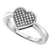 Image 1 : 0.10 CTW Diamond Heart Love Cluster Ring 10KT White Gold - REF-19Y4X