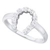 Image 1 : 0.05 CTW Diamond Simple Lucky Horseshoe Ring 14KT White Gold - REF-13H4M