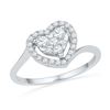 Image 1 : 0.33 CTW Diamond Heart Cluster Ring 10KT White Gold - REF-30W2K