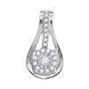 Image 1 : 0.13 CTW Diamond Flower Teardrop Pendant 10KT White Gold - REF-12Y2X