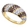 Image 1 : 1 CTW Cognac-brown Color Diamond Ring 10KT Yellow Gold - REF-75H2M