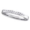 Image 1 : 0.10 CTW Diamond Single Row Wedding Ring 14KT White Gold - REF-19H4M