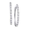 Image 1 : 0.05 CTW Diamond Single Row Hoop Earrings 10KT White Gold - REF-20H9M