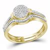 Image 1 : 0.25 CTW Diamond Cluster Bridal Engagement Ring 10KT Yellow Gold - REF-26Y9X