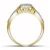 Image 2 : 0.25 CTW Diamond Cluster Bridal Engagement Ring 10KT Yellow Gold - REF-26Y9X