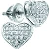 Image 1 : 0.05 CTW Diamond Heart Stud Earrings 10KT White Gold - REF-7H4M