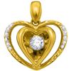 Image 1 : 0.15 CTW Moving Twinkle Diamond Heart Pendant 10KT Yellow Gold - REF-24Y2X
