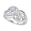 Image 1 : 0.50 CTW Diamond Triple Cluster Openwork Strand Ring 14KT White Gold - REF-49K5W