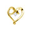 Image 1 : 0.05 CTW Diamond Solitaire Heart Pendant 10KT Yellow Gold - REF-10F5N