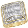 Image 1 : 1 CTW Mens Diamond Domed Square Cluster Ring 10KT Yellow Gold - REF-67Y4X