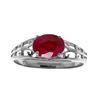 Image 1 : Genuine 1.15 ctw Ruby Ring Jewelry 14KT White Gold - REF-35F9Z