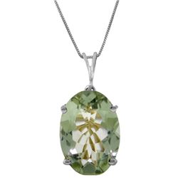 Genuine 7.55 ctw Green Amethyst Necklace Jewelry 14KT White Gold - REF-35A9K