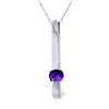 Genuine 0.25 ctw Amethyst Necklace Jewelry 14KT White Gold - REF-25T4A