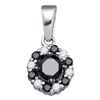 0.51 CTW Black Color Diamond Cluster Pendant 10KT White Gold - REF-14K9W