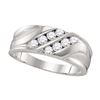 0.50 CTW Mens Diamond Wedding Ring 10KT White Gold - REF-52M4H