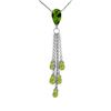 Image 1 : Genuine 7.5 ctw Peridot Necklace Jewelry 14KT White Gold - REF-39H4X