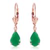 Image 1 : Genuine 2 ctw Emerald Earrings Jewelry 14KT Rose Gold - REF-43M9T