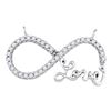 Image 1 : 0.20 CTW Diamond Infinity Pendant 10KT White Gold - REF-19X4Y