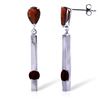 Genuine 4.25 ctw Garnet Earrings Jewelry 14KT White Gold - REF-54Y6F