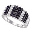 Image 1 : 0.95 CTW Black Color Diamond Ring 10KT White Gold - REF-44F9N