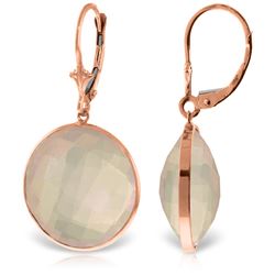 Genuine 34 ctw Rose Quartz Earrings Jewelry 14KT Rose Gold - REF-58V2W