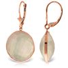 Image 1 : Genuine 34 ctw Rose Quartz Earrings Jewelry 14KT Rose Gold - REF-58V2W