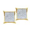 Image 1 : 0.10 CTW Diamond Square Kite Cluster Earrings 10KT Yellow Gold - REF-12K2W