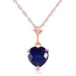 Genuine 1.55 ctw Sapphire Necklace Jewelry 14KT Rose Gold - REF-20A9K