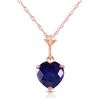 Genuine 1.55 ctw Sapphire Necklace Jewelry 14KT Rose Gold - REF-20A9K