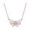 Image 1 : 0.20 CTW Diamond Butterfly Bug Pendant 10KT Rose Gold - REF-20K9W