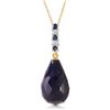 Image 1 : Genuine 8.95 ctw Sapphire & Diamond Necklace Jewelry 14KT Yellow Gold - REF-32K3V