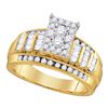 Image 1 : 1.95 CTW Diamond Cluster Bridal Engagement Ring 10KT Yellow Gold - REF-142N4F