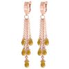 Image 1 : Genuine 7.3 ctw Citrine Earrings Jewelry 14KT Rose Gold - REF-62P3H