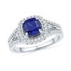 Image 1 : 2.08 CTW Created Blue Sapphire Solitaire Ring 10KT White Gold - REF-36W2K