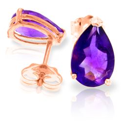 Genuine 3.15 ctw Amethyst Earrings Jewelry 14KT Rose Gold - REF-21N2R