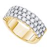 Image 1 : 2 CTW Diamond 3-row Wedding Anniversary Ring 14k Yellow Gold - REF-224H9M